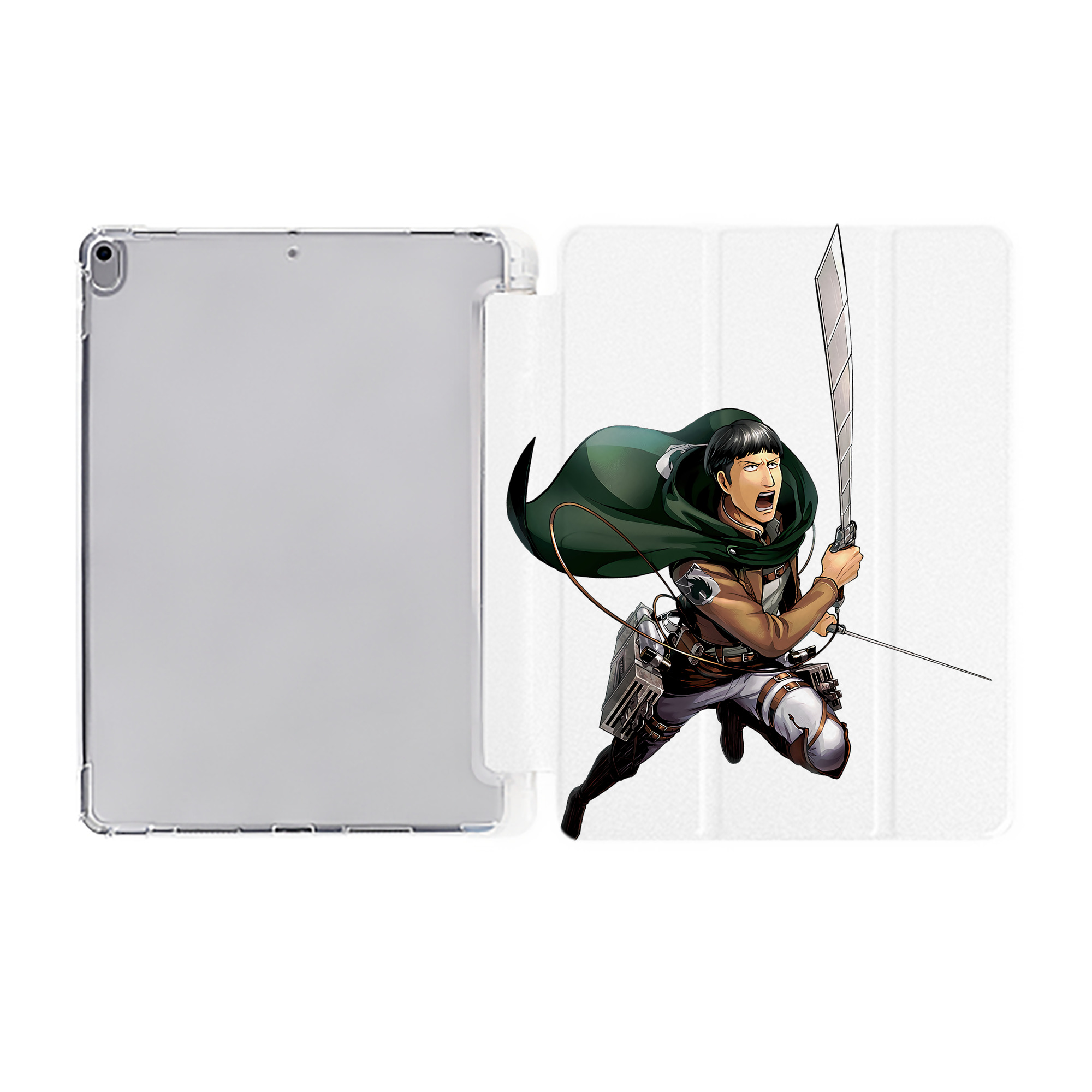 （画像用） 進撃の巨人 Attack on Titan IPad ケース ペン収納付き 三つ折りスタンド PUレザー×シリコン 対応機種9.5/10.5/10.9インチ
